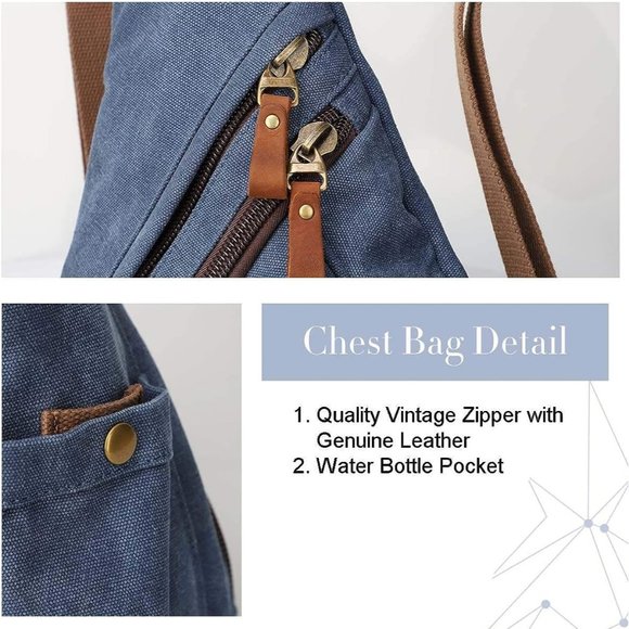 Women Small Casual Canvas Sling Crossbody Shoulder Backpack main image 7